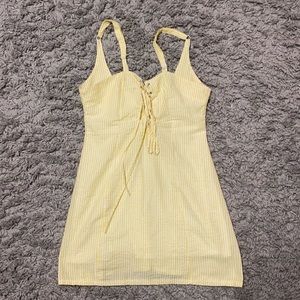 Striped yellow and white summer dress